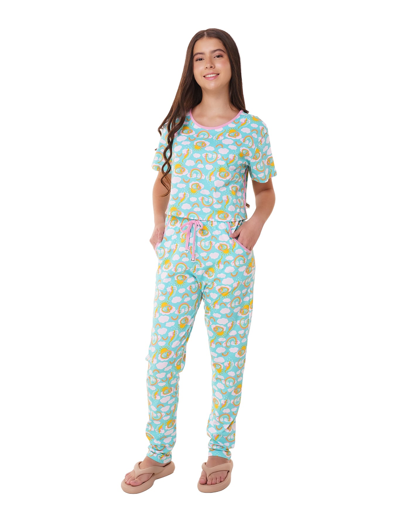 Conjunto calça teen 100% algodão, ref. 22121