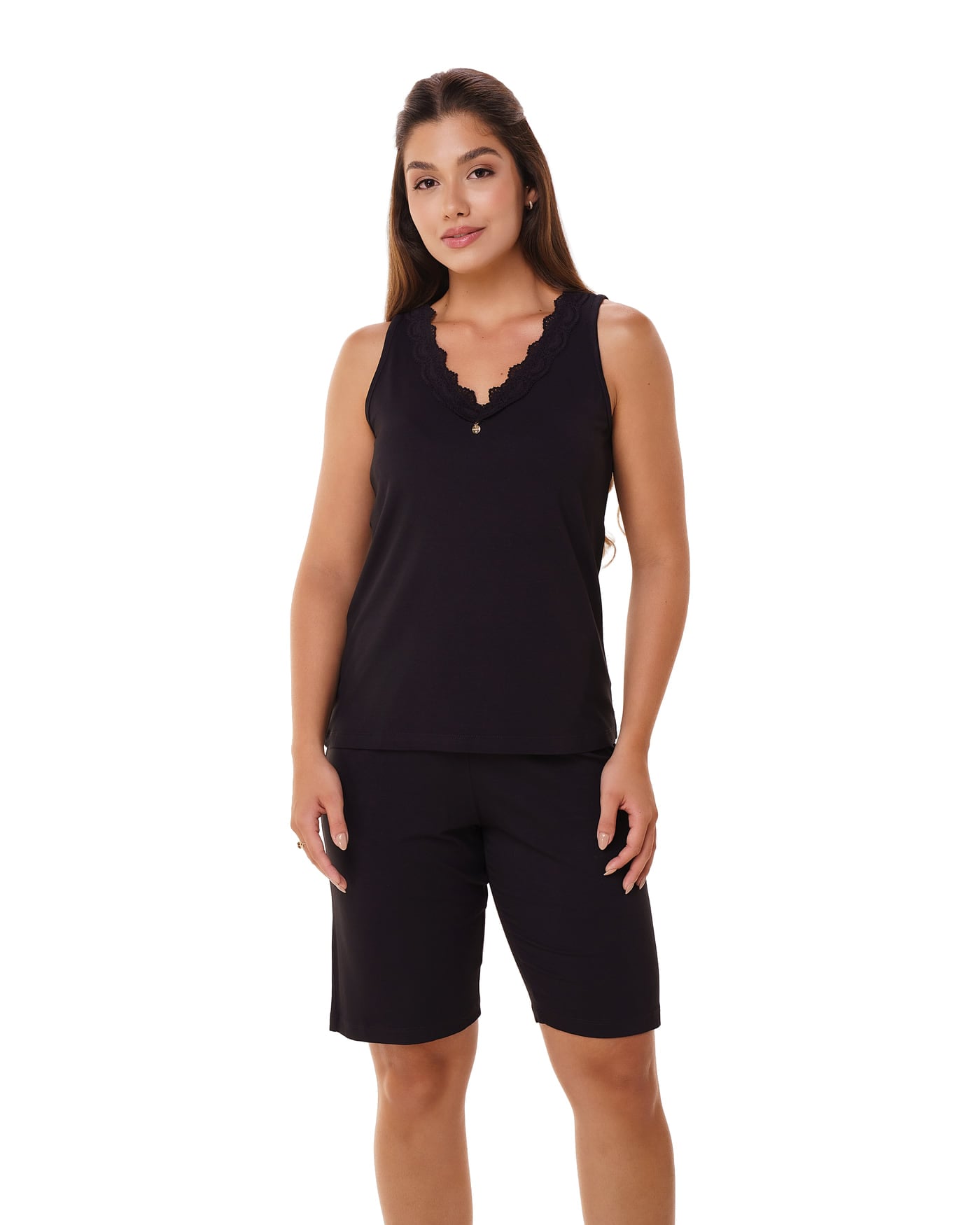 Pijama regata com renda, ref. 22189