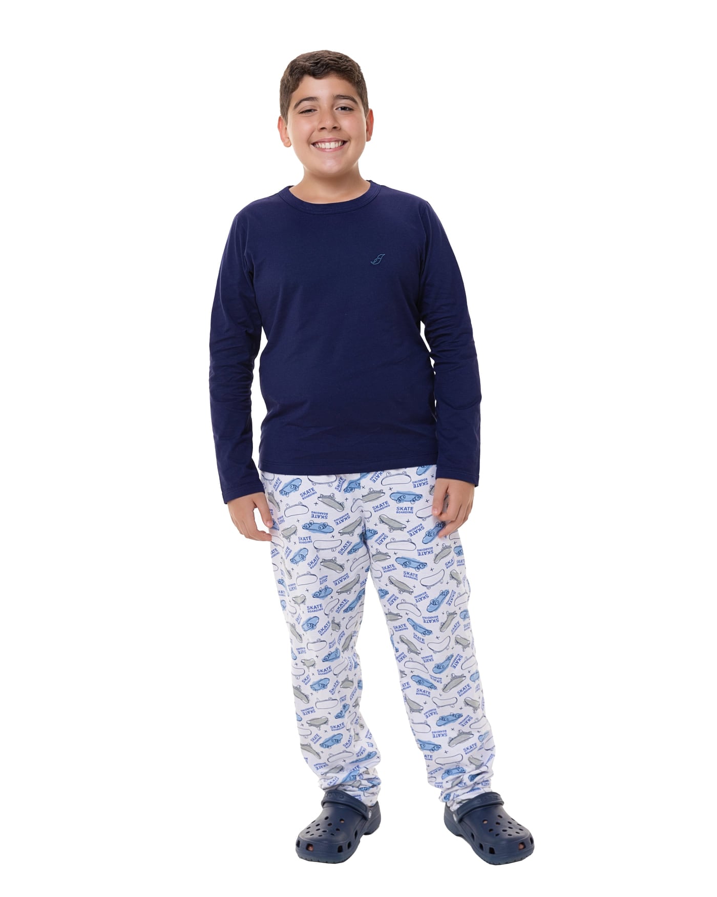 Pijama juvenil longo masculino 100% algodão, ref. 22561