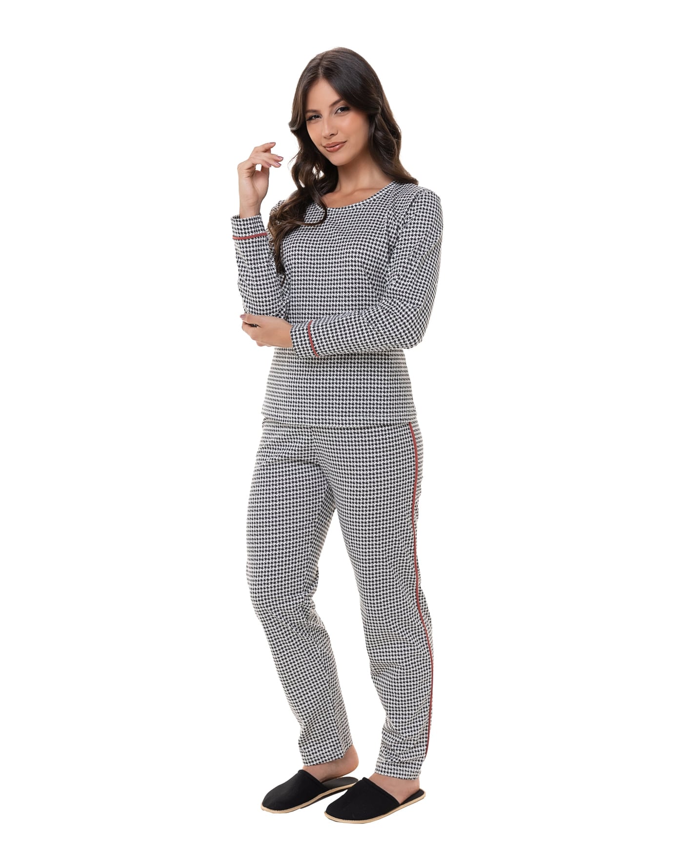 Pijama longo estampado 100% algodão, ref. 2278