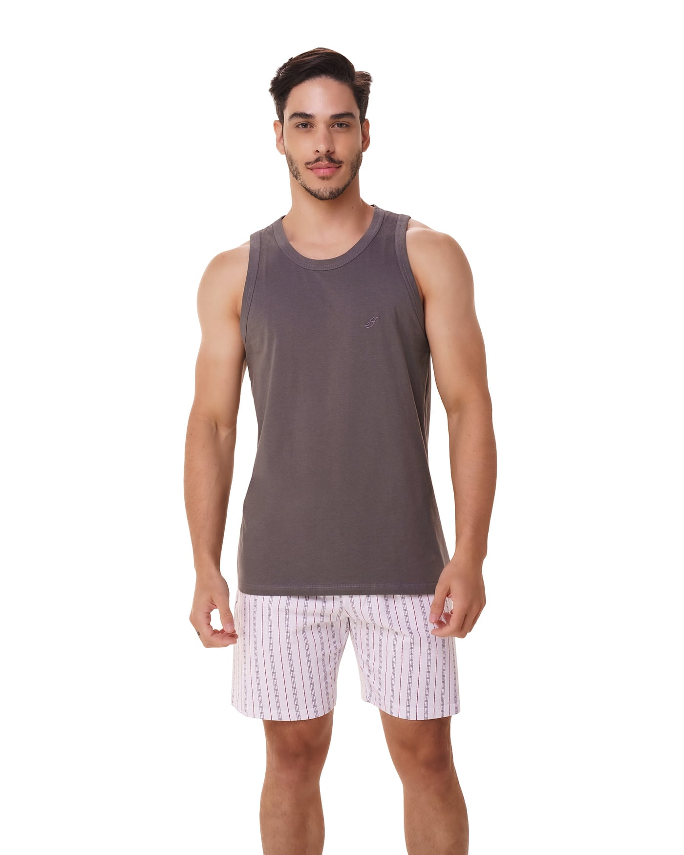 Pijama regata 100% algodão masculino, ref. 2296