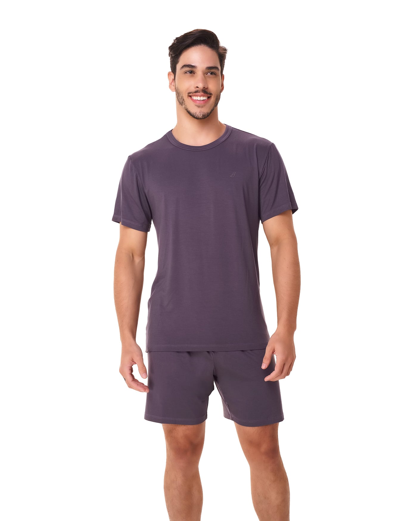 Pijama liso de manga Viscoflex, ref. 22115