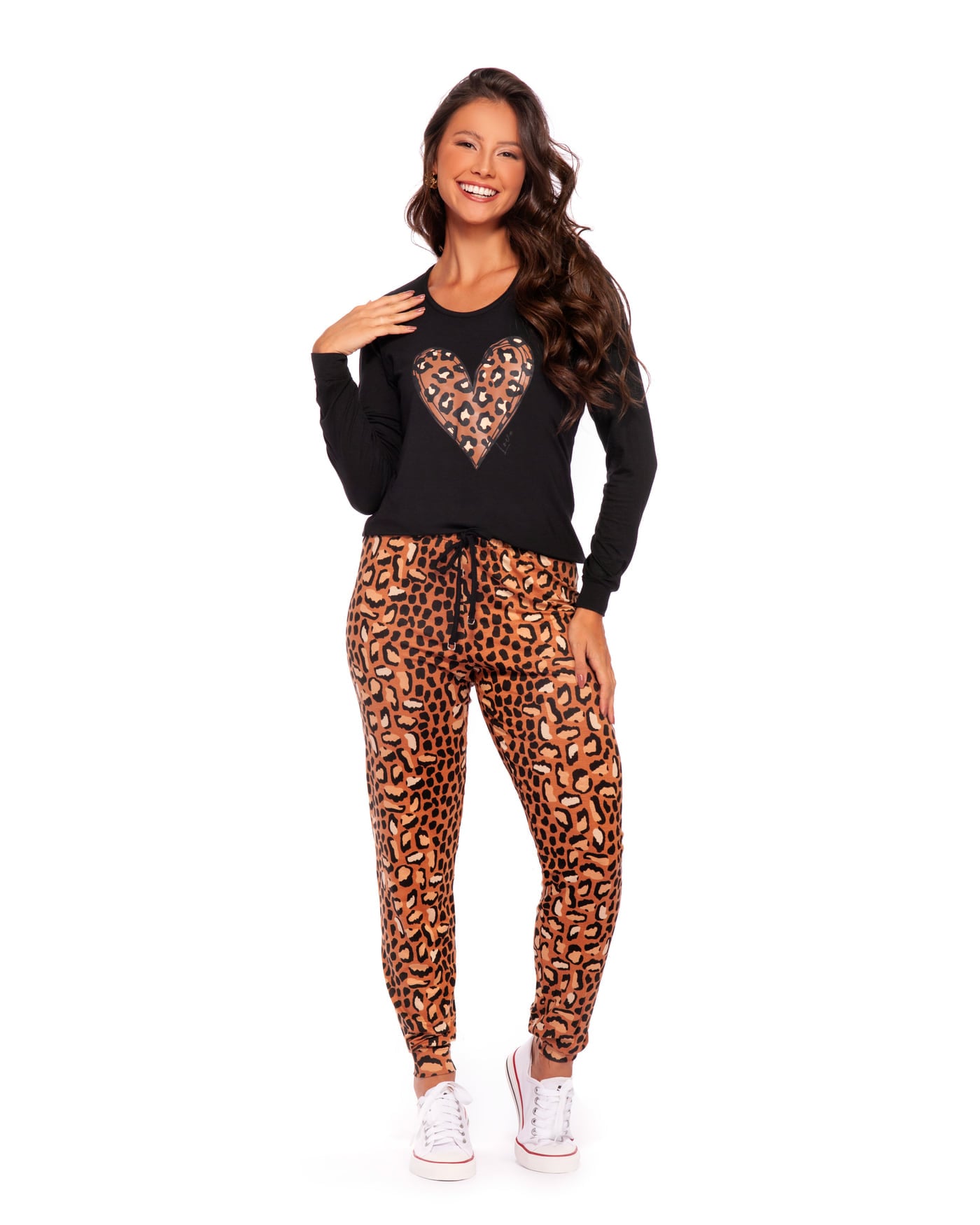Pijama longo Viscoflex estampado, ref. 22163