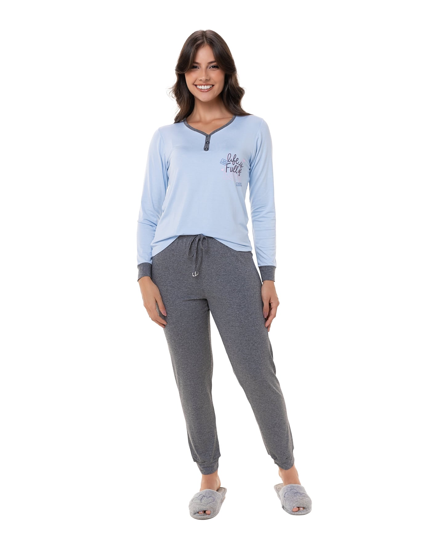 Pijama longo Viscoflex liso, ref. 22164