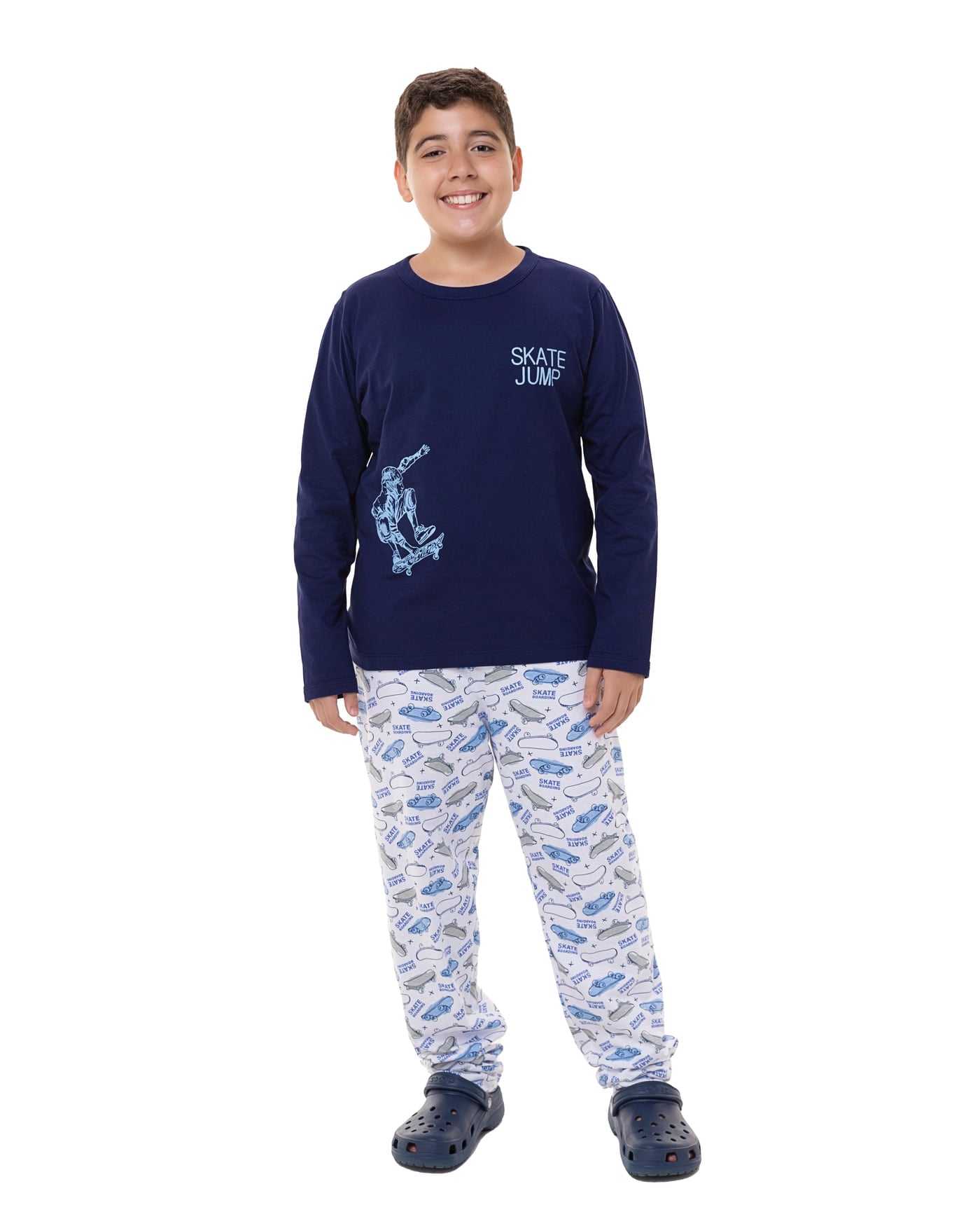 Pijama longo 100% algodão juvenil masculino, ref. 22168