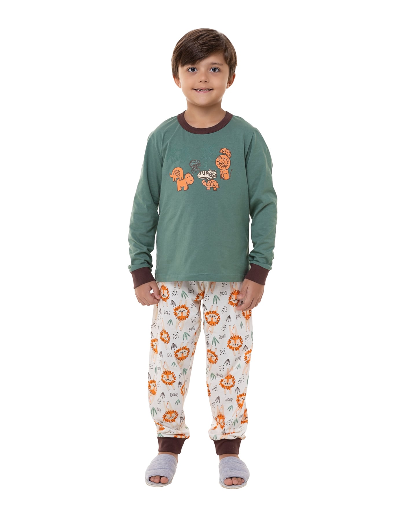 Pijama longo 100% algodão infantil masculino, ref. 22169