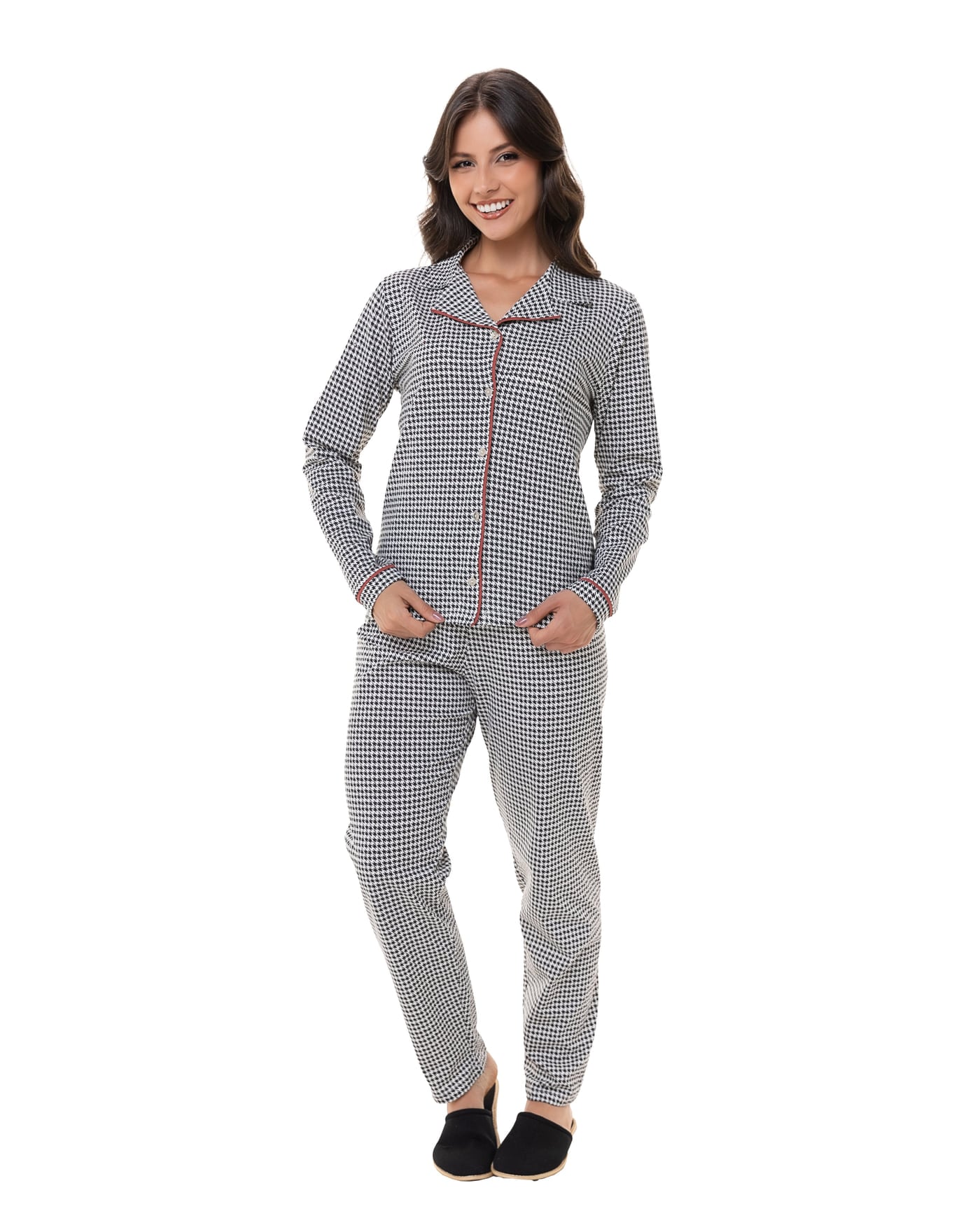 Pijama americano longo 100% algodão, ref. 2265