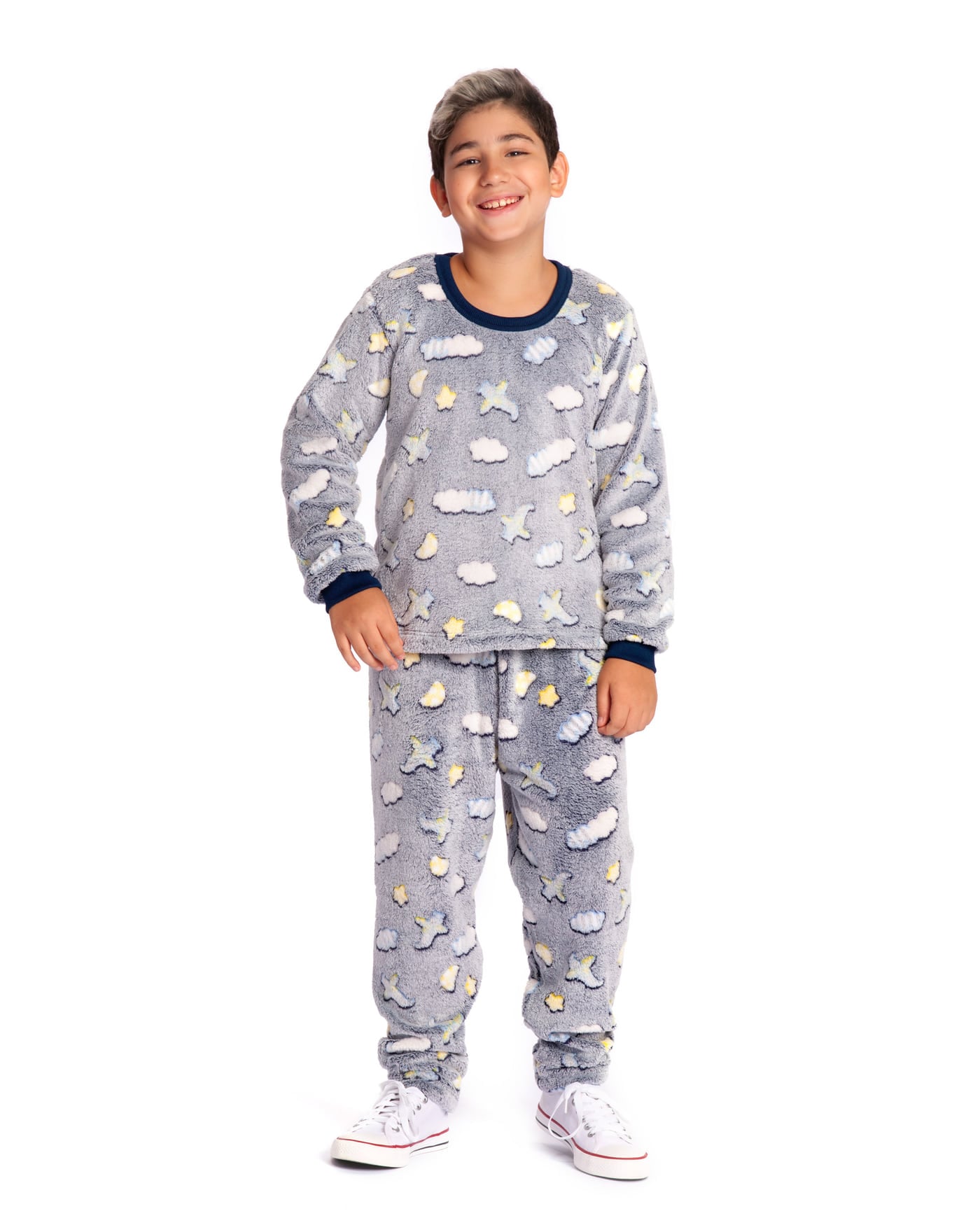 Pijama longo de fleece juvenil masculino, ref. 22821
