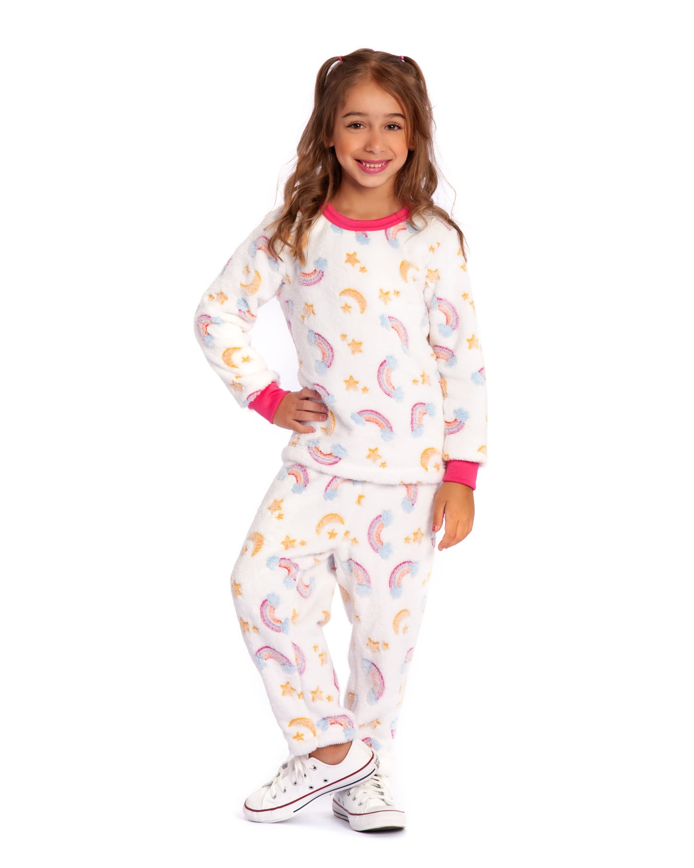 Pijama longo de fleece infantil feminino, ref. 2283