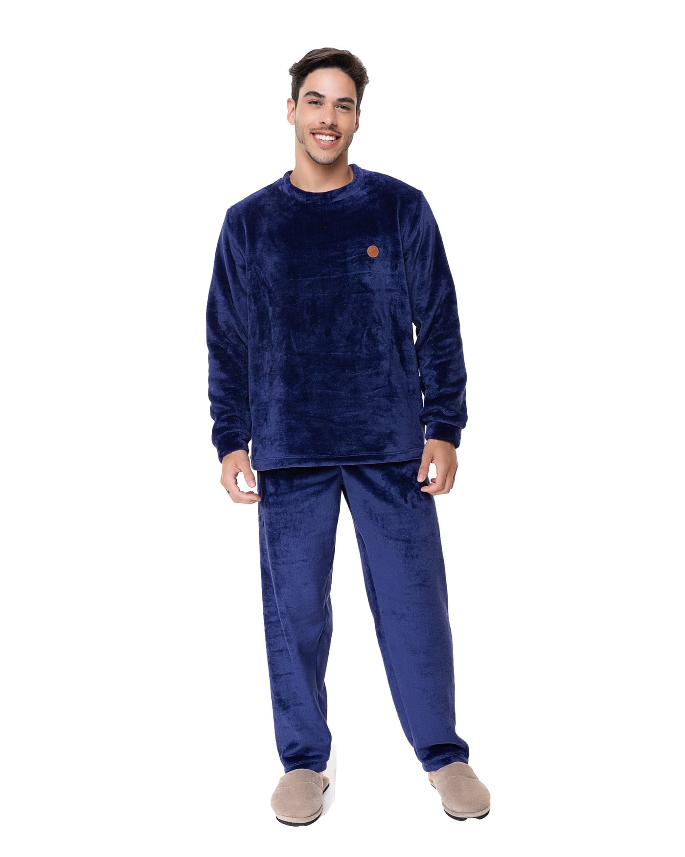 Pijama longo de fleece masculino, ref. 2291